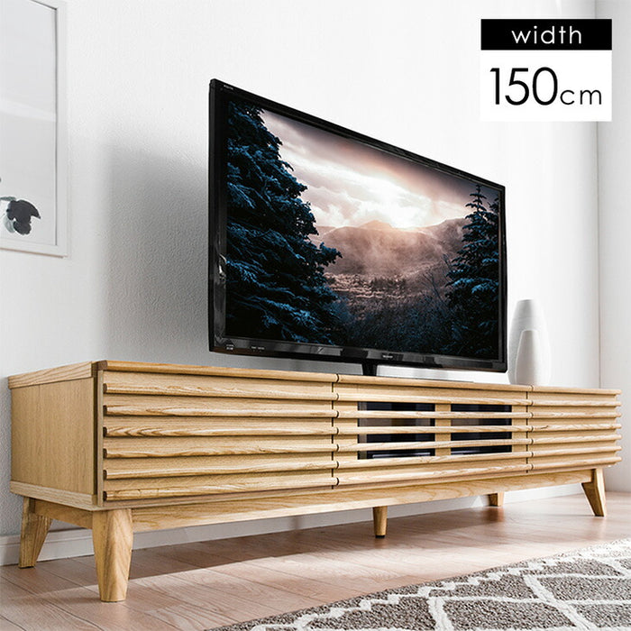 幅150cm] テレビ台 完成品 アッシュ 無垢材 【超大型商品】 〔71020066