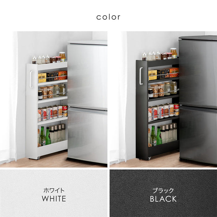 幅18cm］隙間収納 ロータイプ キッチンラック スライド式 キャスター