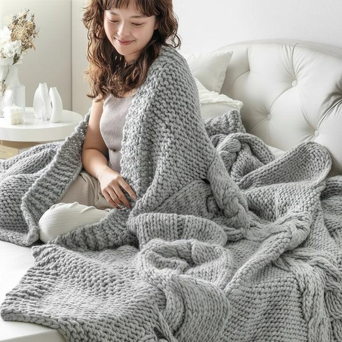 クリアランス】[シングル] 眠るセーター 毛布 メリノウール100% ニット