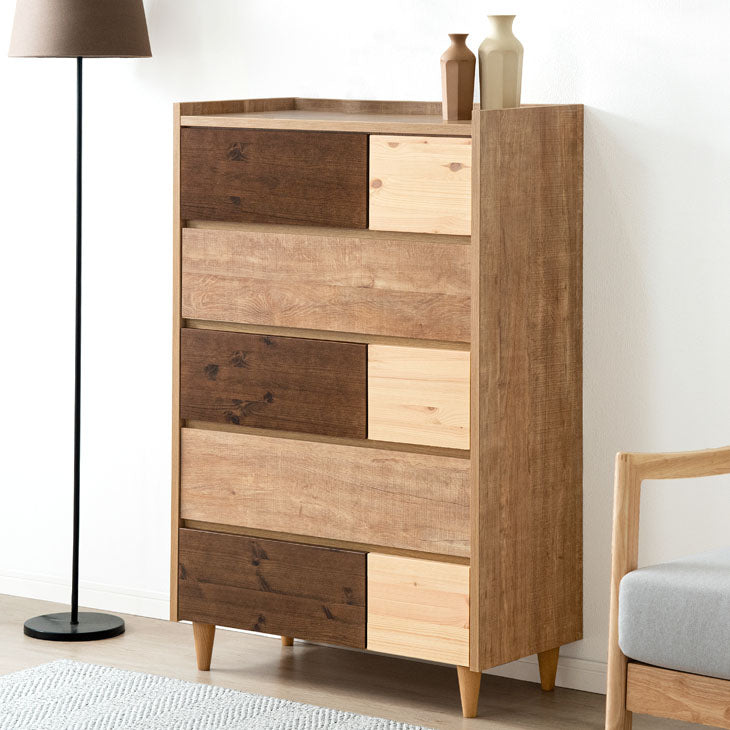 幅80] チェスト 5段 スライドレール付 国産 完成品【超大型商品