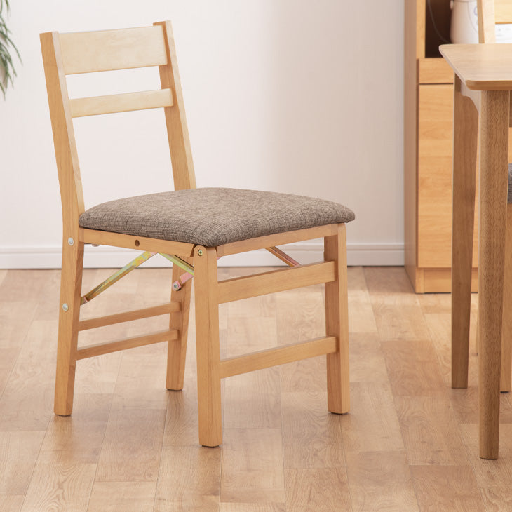 2脚セット］ダイニングチェア 折りたたみ式 完成品 木製〔11719192