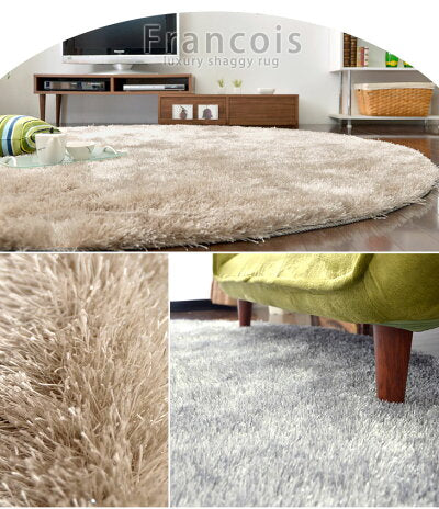 200×200cm 円形 シャギーラグ 40mmロングパイル ラメ入〔87250003