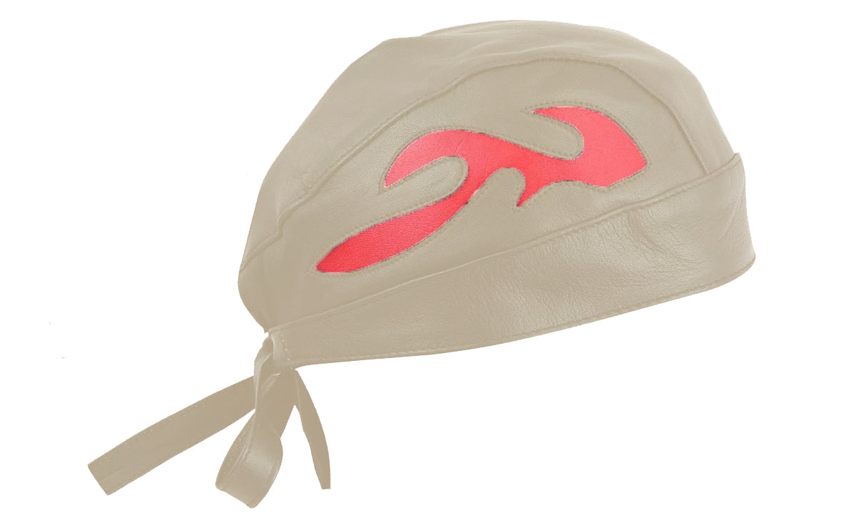 Vance AC7 Motorcycle Biker Leather Skull Cap Du Rag Bandana - Team