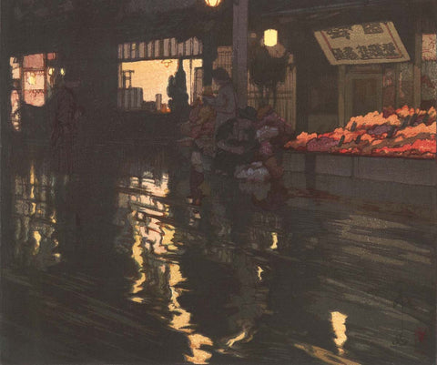 Yoshida Hiroshi - Kagurazaka Dori Night after Rain – Magnificent