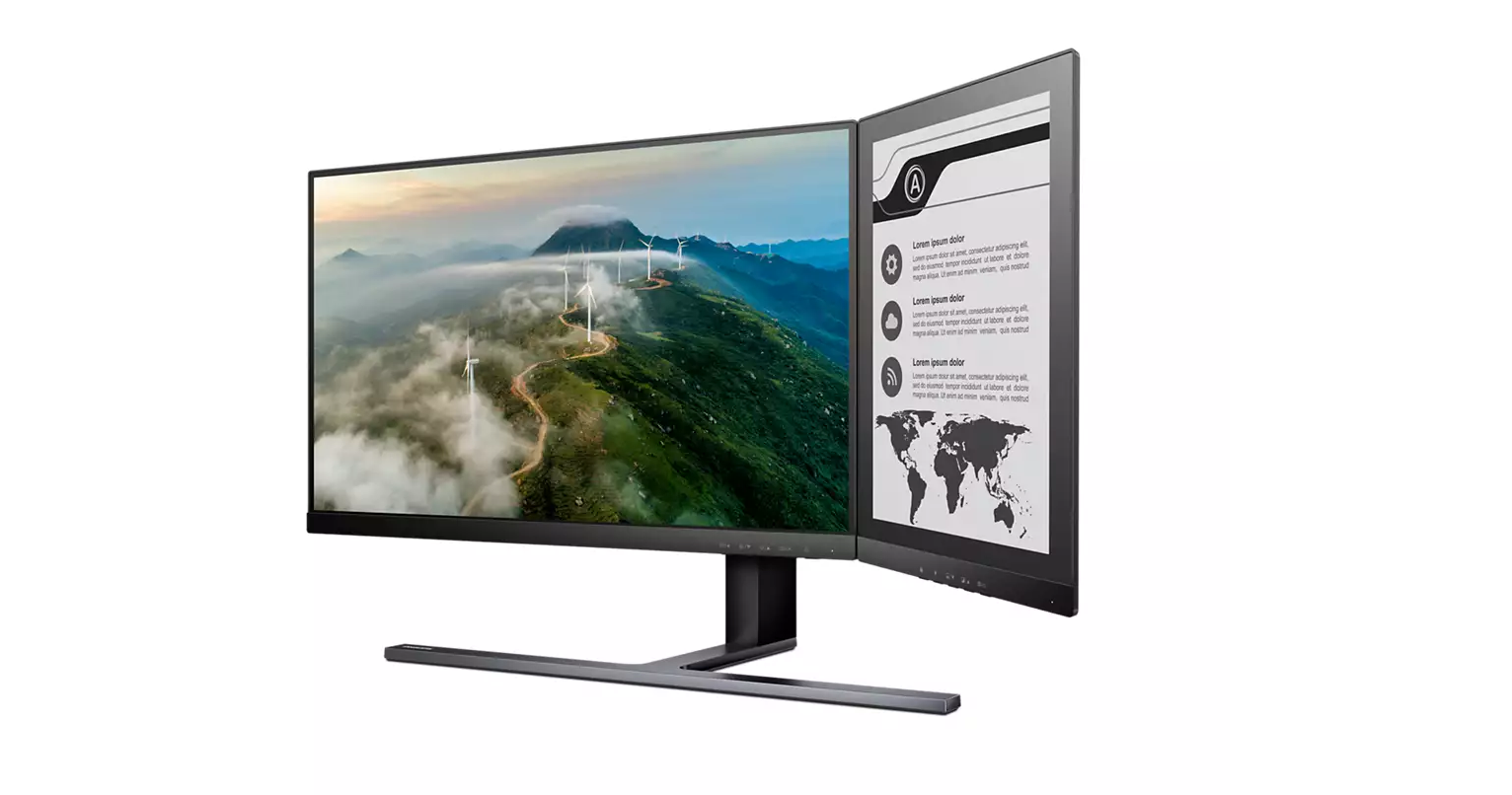 フィリップス、液晶と電子ペーパーが合体したデュアル画面モニタ5000