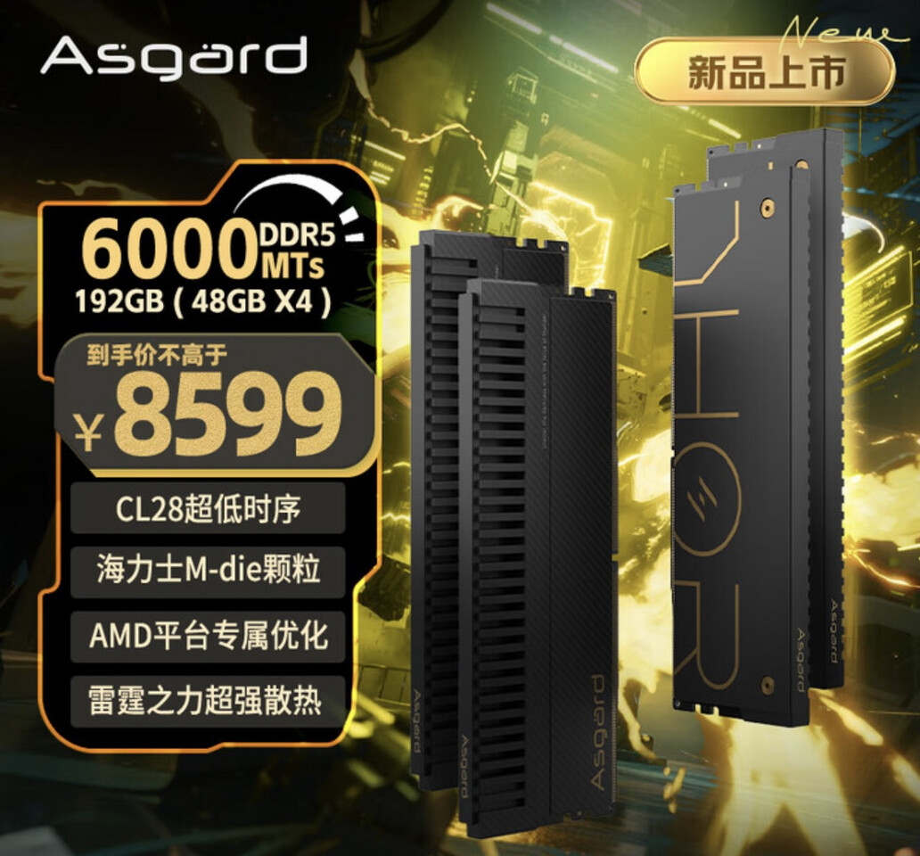 Asgard's Latest DDR5 6000 MT/s Memory Kits Launched in China, 256