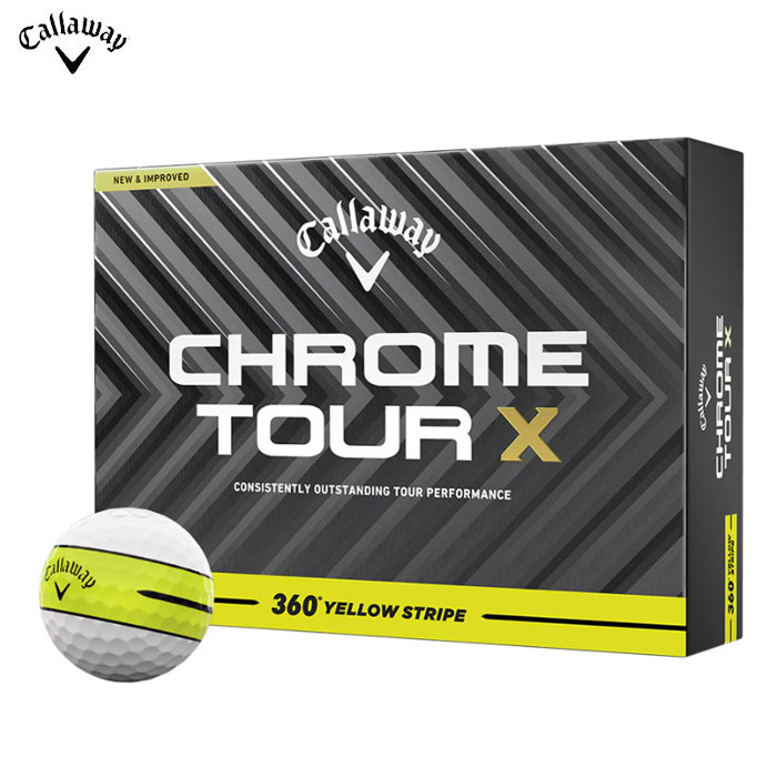 キャロウェイ クロムツアーX 360 イエロー ストライプボール CHROME