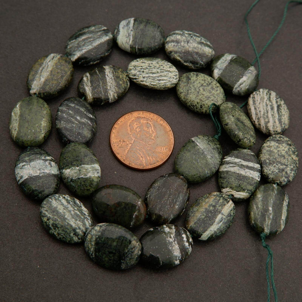 Green Zebra Jasper · Smooth · Oval · 10mm, 12mm | Beads | Tejas Beads