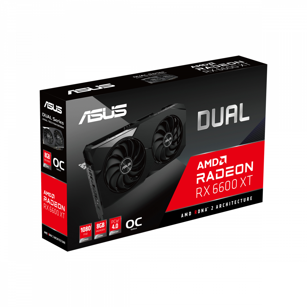 DUAL-RX6600XT-O8G - 2連ファン採用 Radeon™ RX 6600 XT搭載