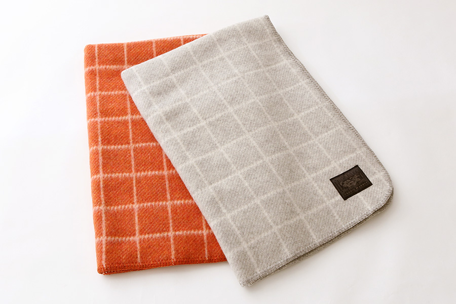 コットンウール スクエアチェックケット: ｜オーガニックコットン