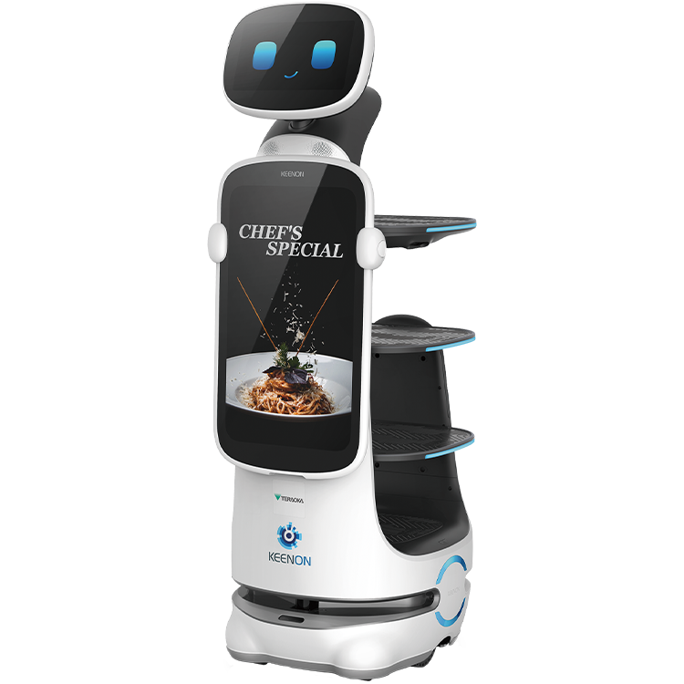 配膳＆広告巡回ロボット（T10） | 飲食・サービス | 寺岡精工