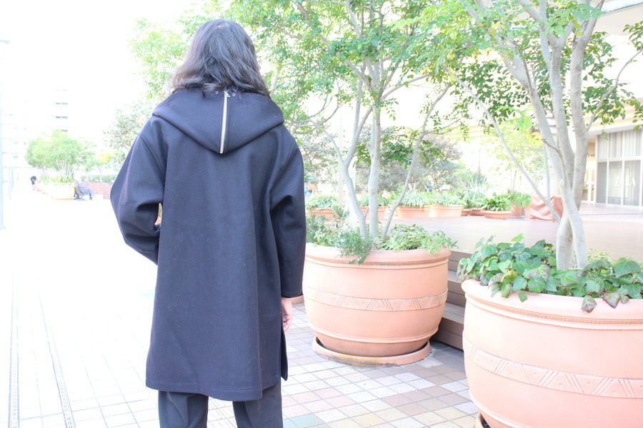 comoli 18aw フーデッドコートサイズ1 美品 COMOLI 18AW メルトン