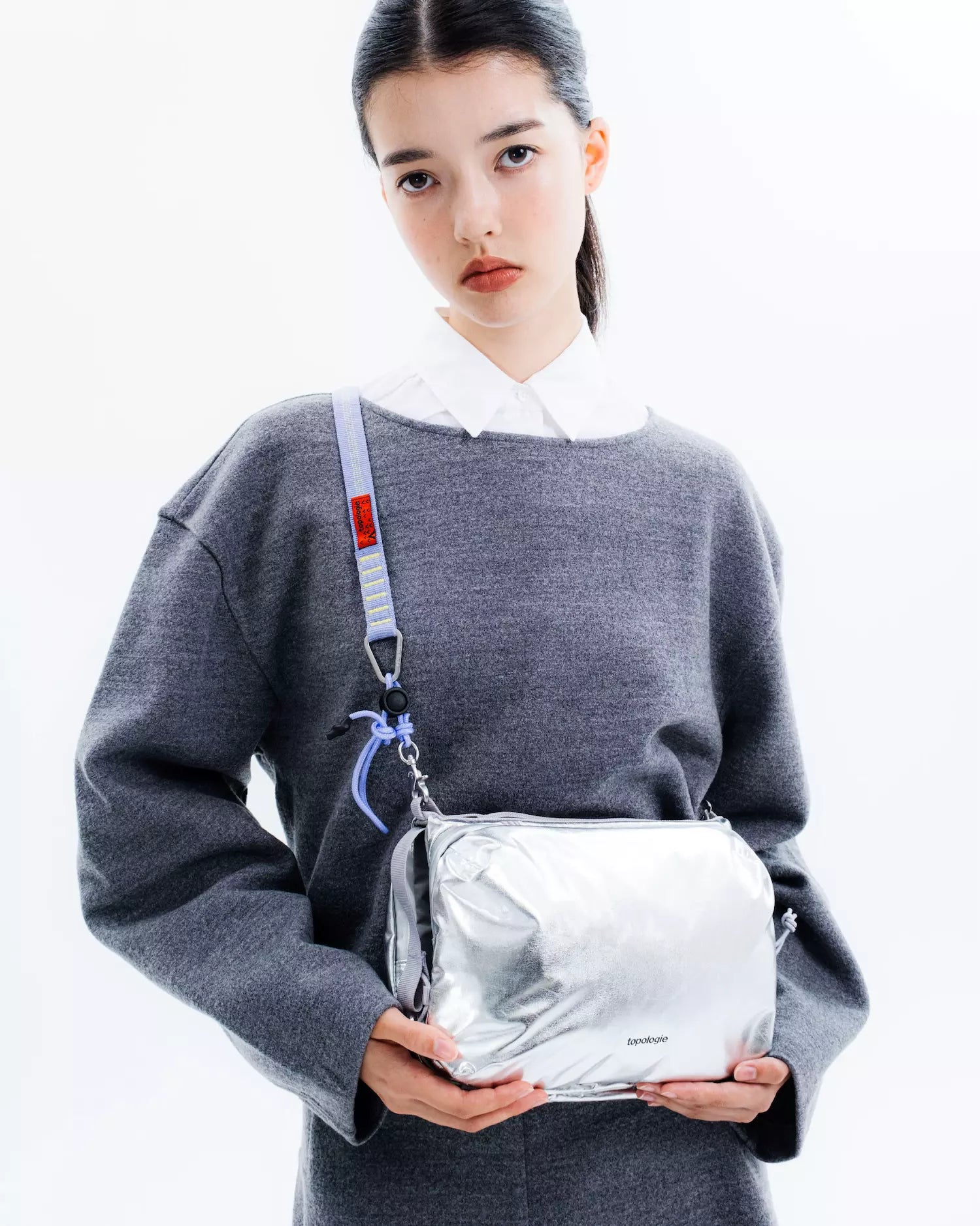 Topologie Bottle Sacoche Large Chrome Metallic Bag - FREE 24h