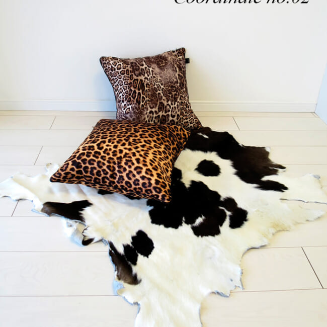 カウラグ 敷物 毛皮インテリアラグ マット ハラコ 牛革 革 レザー No.002