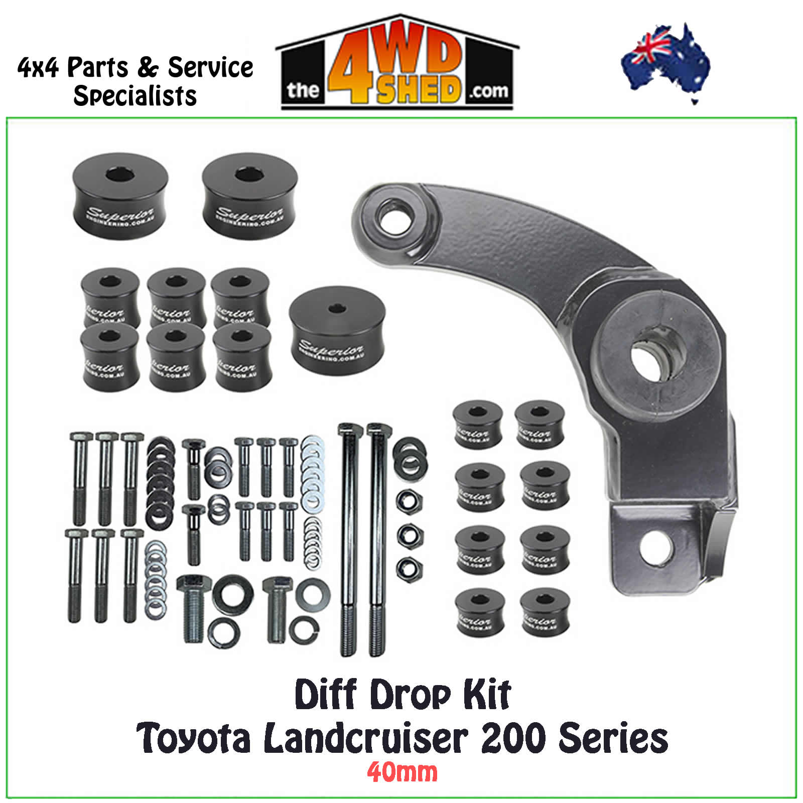 Diff Drop Kit Toyota Landcruiser 200 Series - 40mm