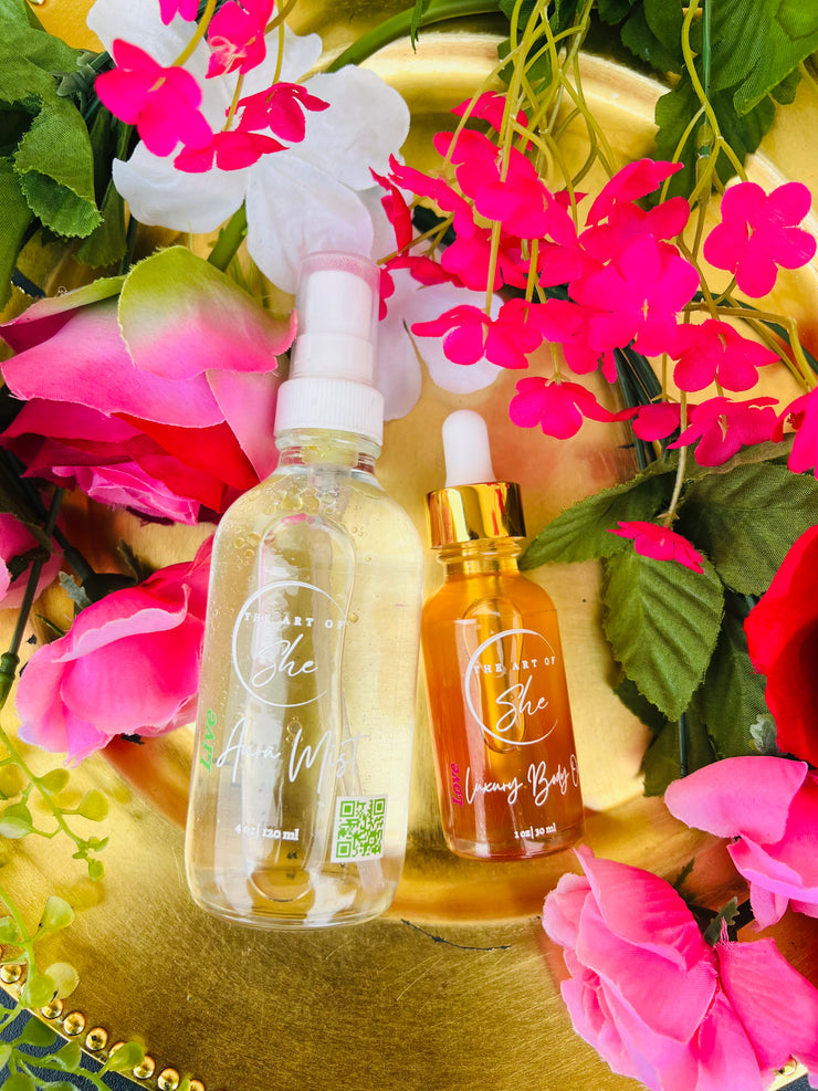 Live Aura Mist (4oz). + Love Luxury Body Oil (1oz.) – theartofshe
