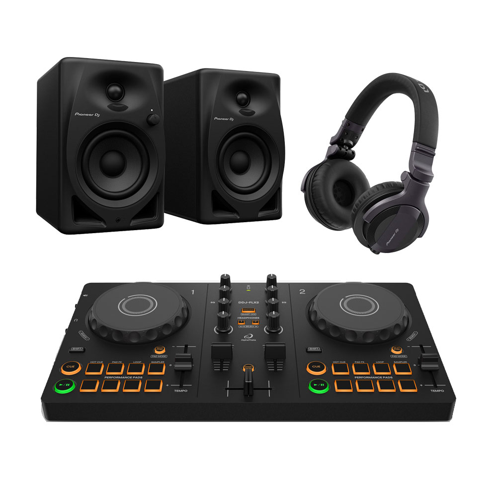 AlphaTheta DDJ-FLX2, DM-40D and HDJ-CUE1 Starter DJ Bundle