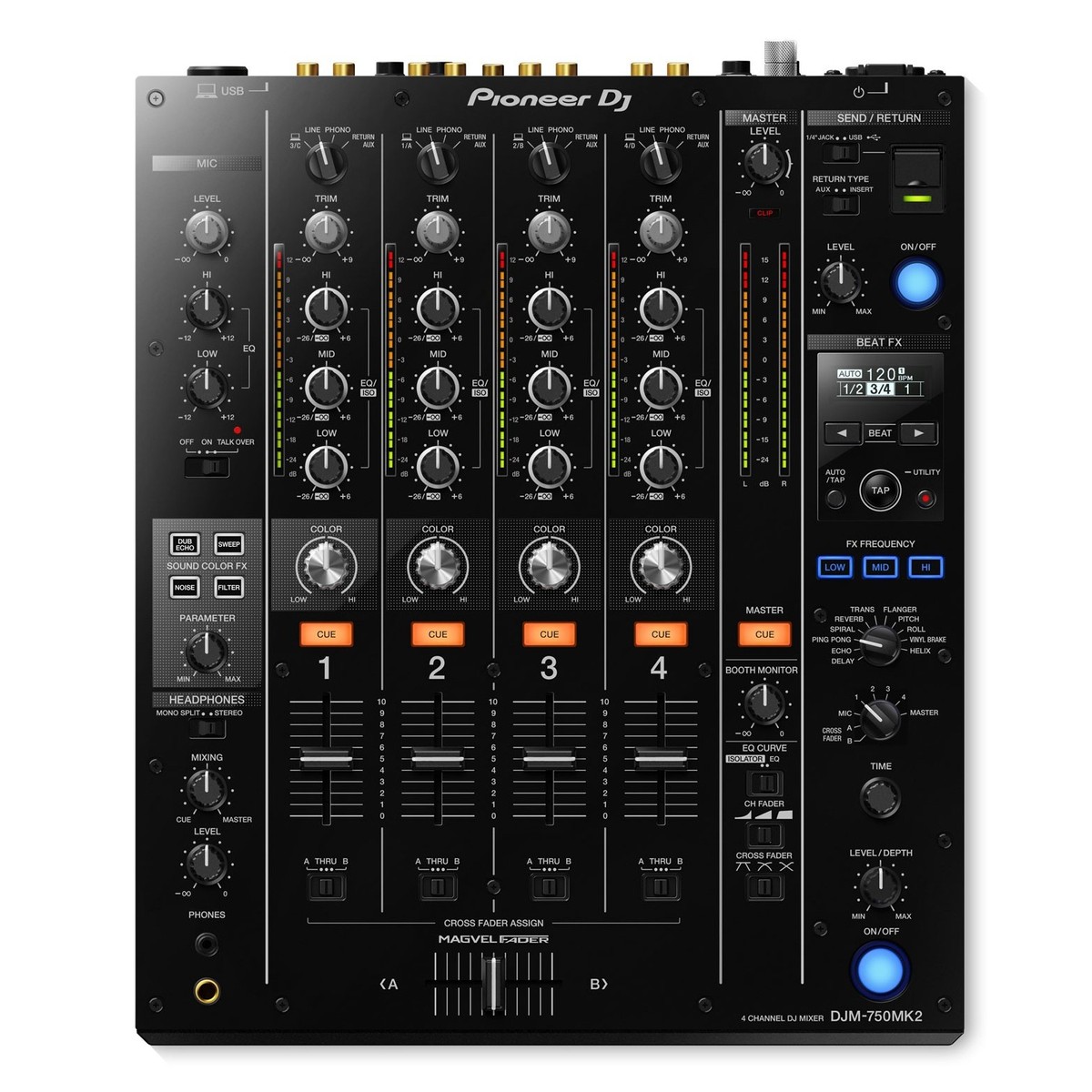 Pioneer DJM-750MK2 Professional 4-channel DJ Mixer