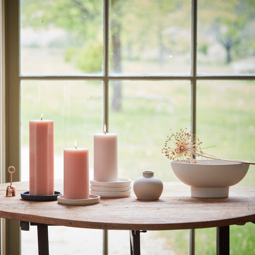 Fancy Ribbed Pillar Candle – The Floral Society