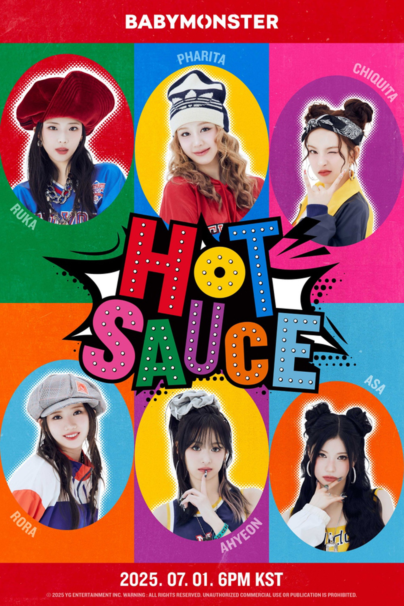 BABYMONSTER「HOT SAUCE」ビジュアルポスター公開！オールドスクール