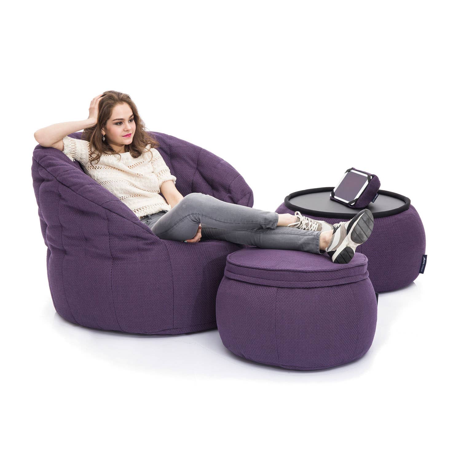 Ambient Lounge Butterfly Sofa Lounger Aubergine Dream