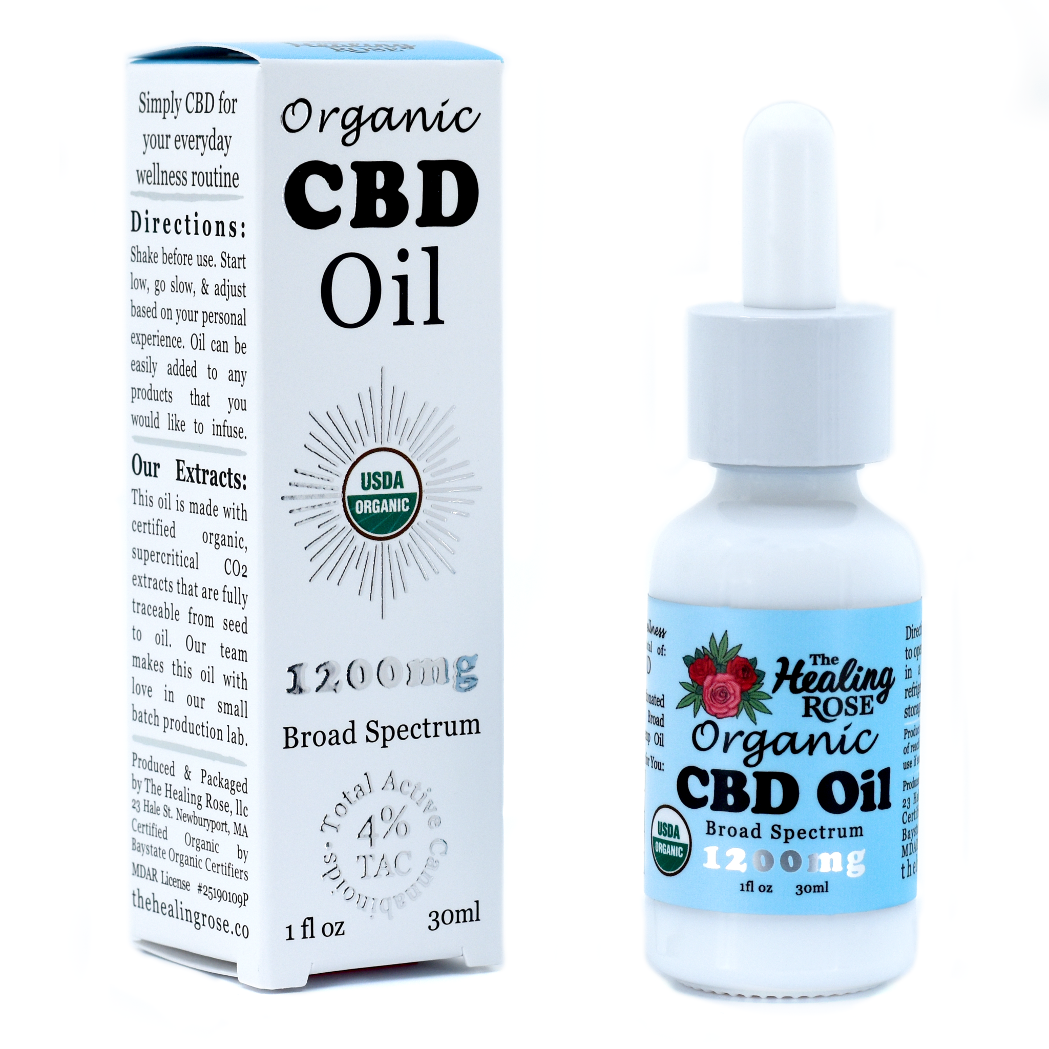 1200mg CBD Oil (Broad Spectrum) - The Healing Rose