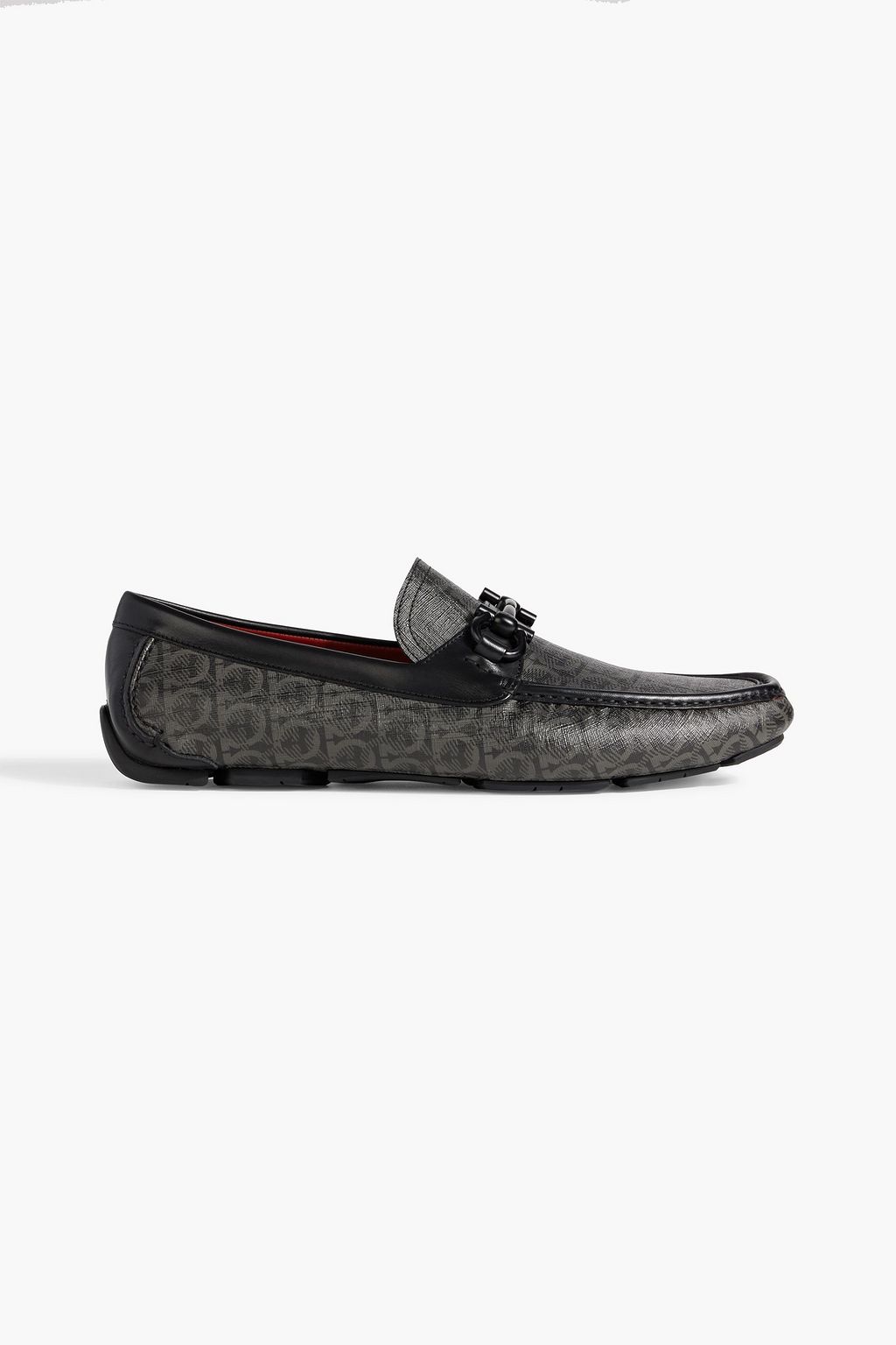 FERRAGAMO Parigi logo-print textured-leather driving shoes | THE