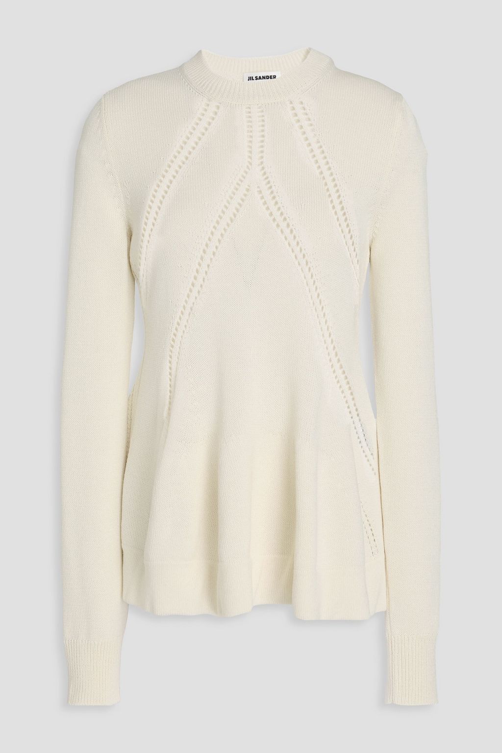 JIL SANDER Pointelle-knit wool and cotton-blend sweater | THE OUTNET