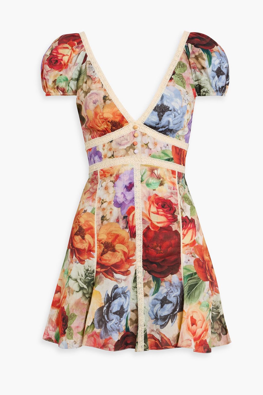 ALICE + OLIVIA Rose floral-print cotton mini dress | THE OUTNET