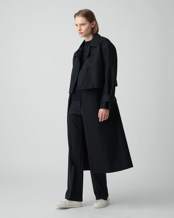 美品☆セオリーリュクス ウォッシャブルミリタリーコート フード KENT