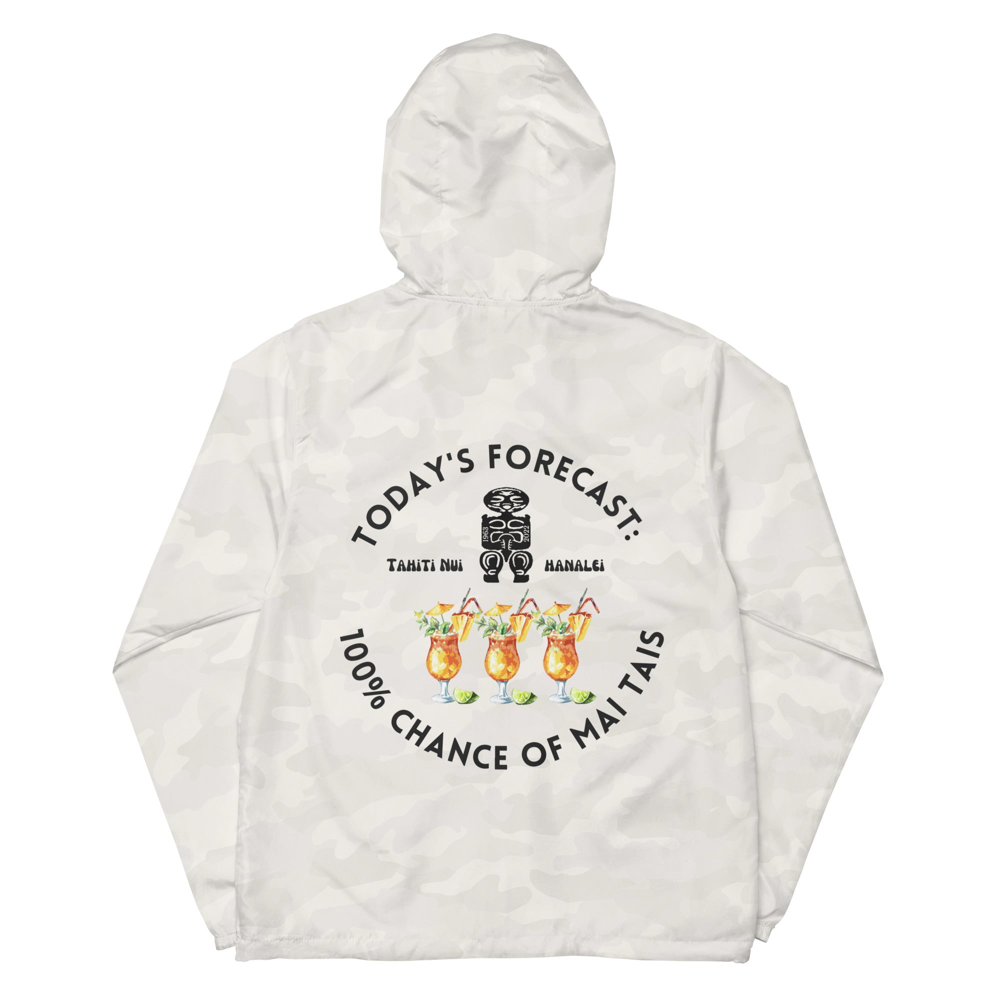 100% Chance of Mai Tais Unisex Lightweight Zip Up Windbreaker