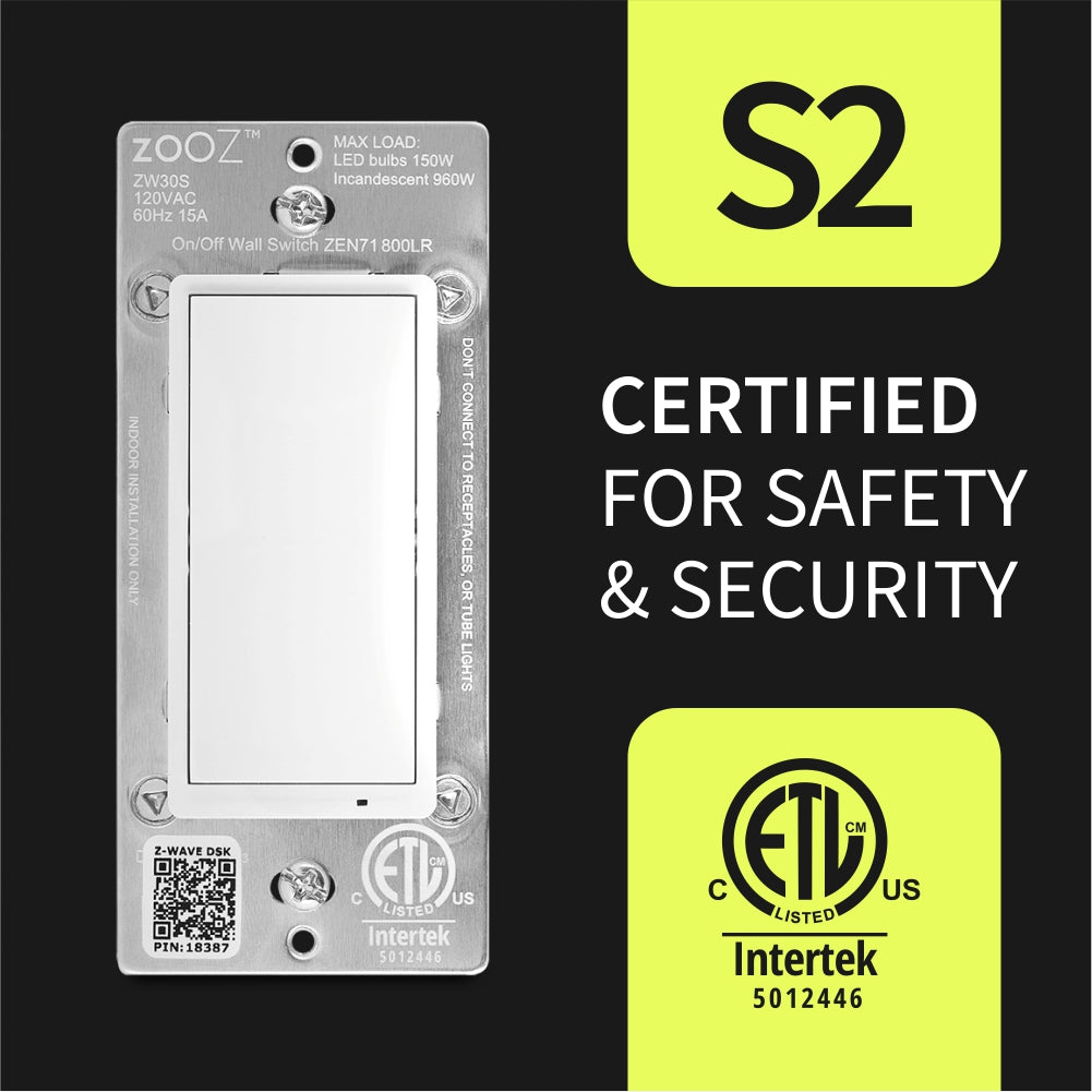 Zooz 800 Series Z-Wave Long Range On / Off Light Switch ZEN71