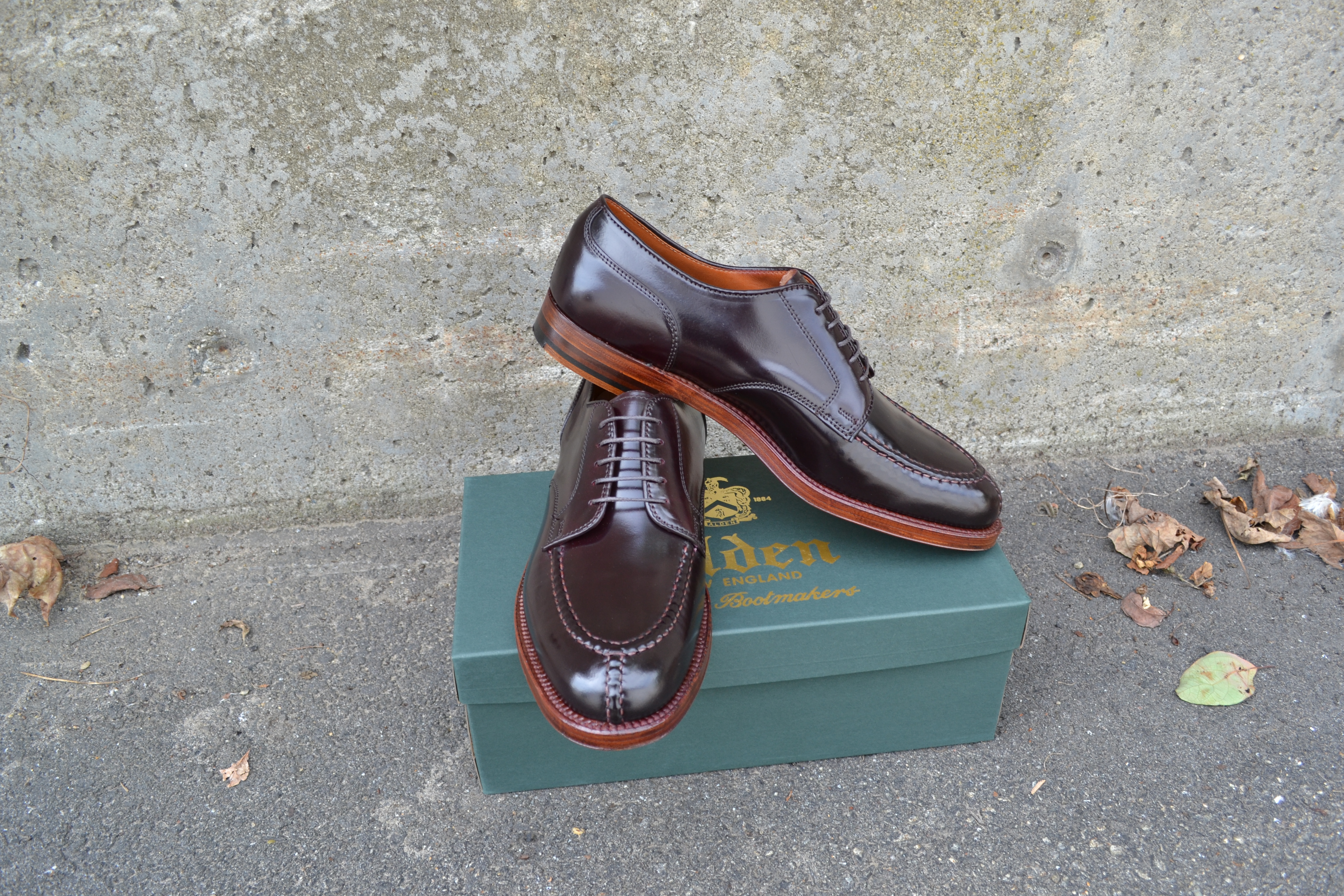 Alden Norwegian Split Toe Bluchers in Color 8 Shell Cordovan