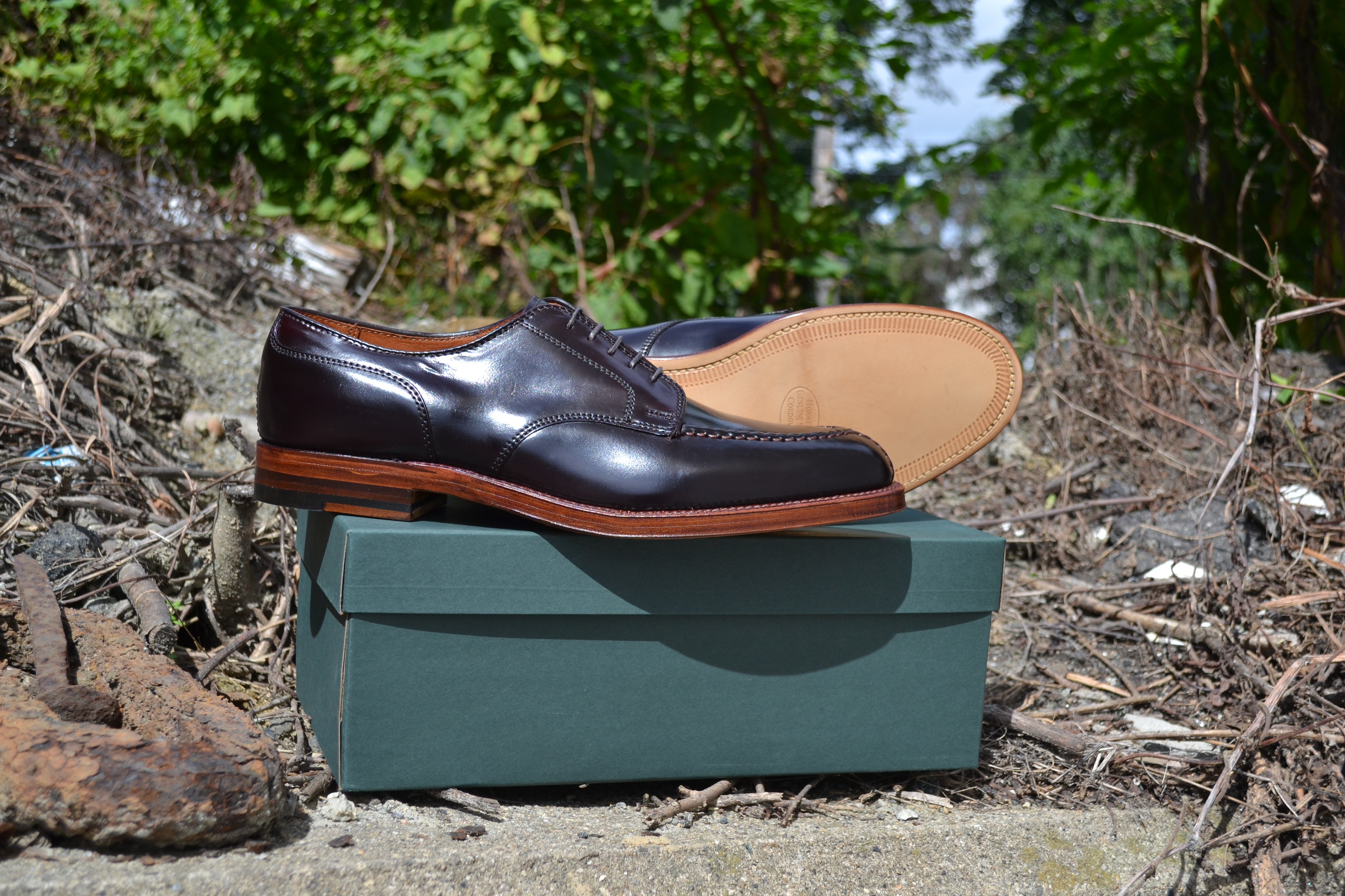 Alden Norwegian Split Toe Bluchers in Color 8 Shell Cordovan