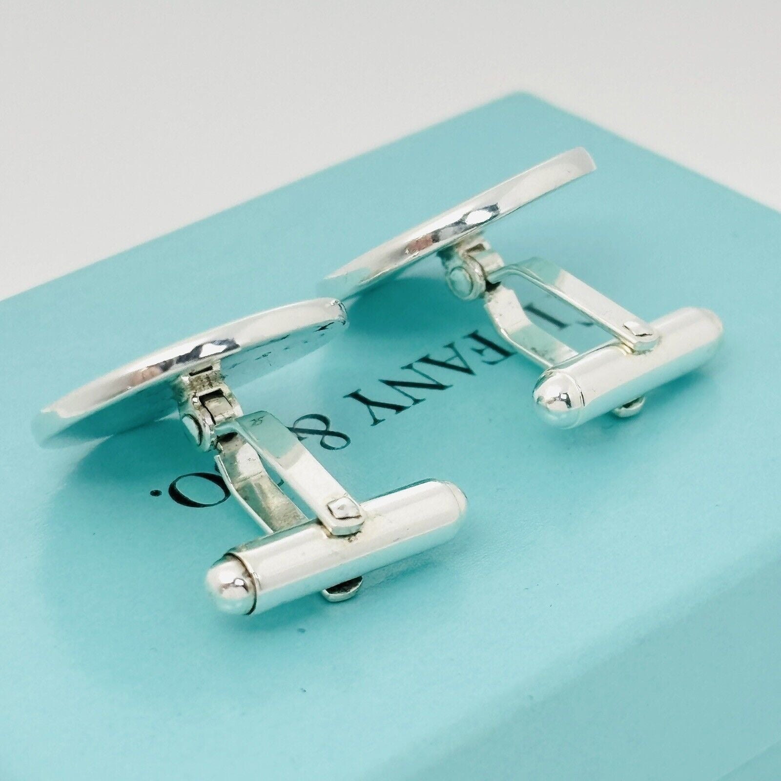 Tiffany Golf Hand Painted Enamel Cufflinks Vintage in Sterling