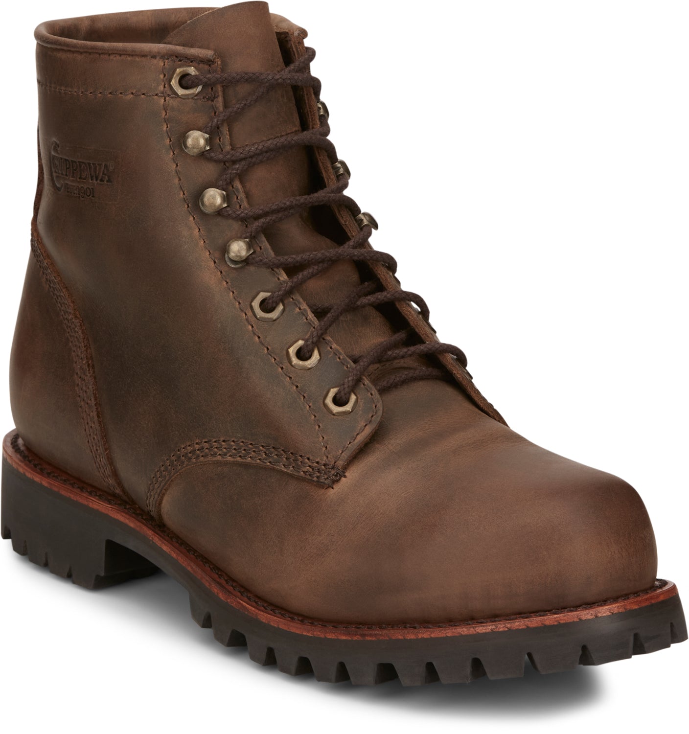 Chippewa Mens Classic 2.0 6in Steel Toe Chocolate Apache Leather