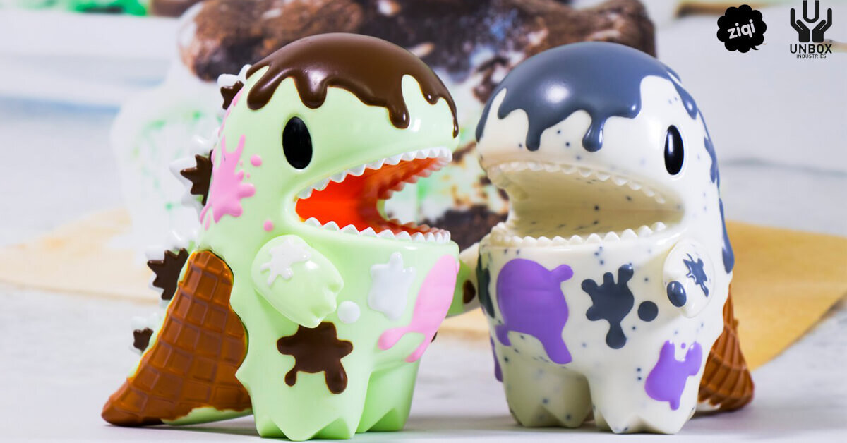 Chocolate Mint & Cookies & Cream Ice Cream Little Dino By Ziqi