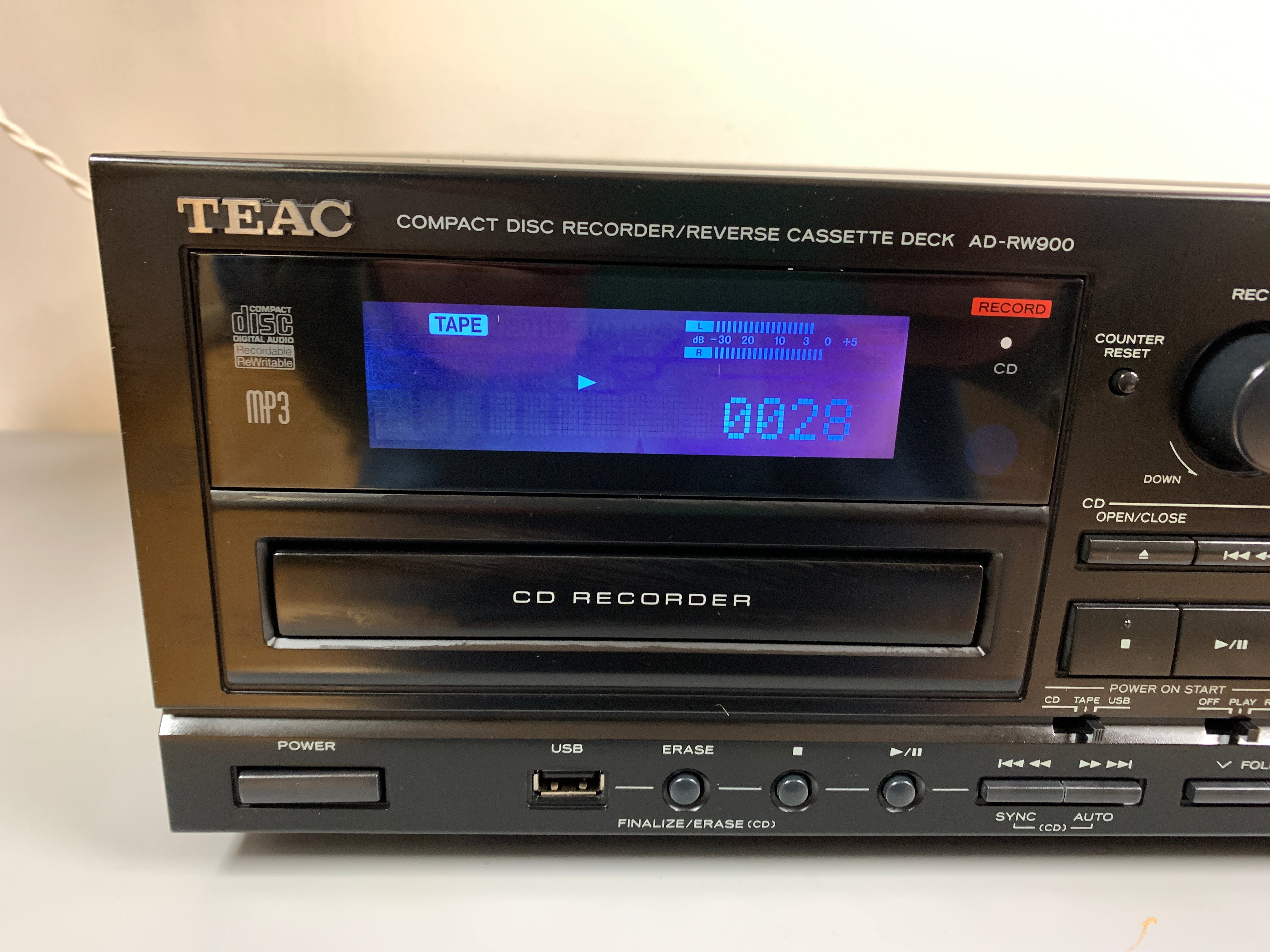 TEAC AD-RW900 CD Compact Disc Recorder Reverse Cassette Deck USB