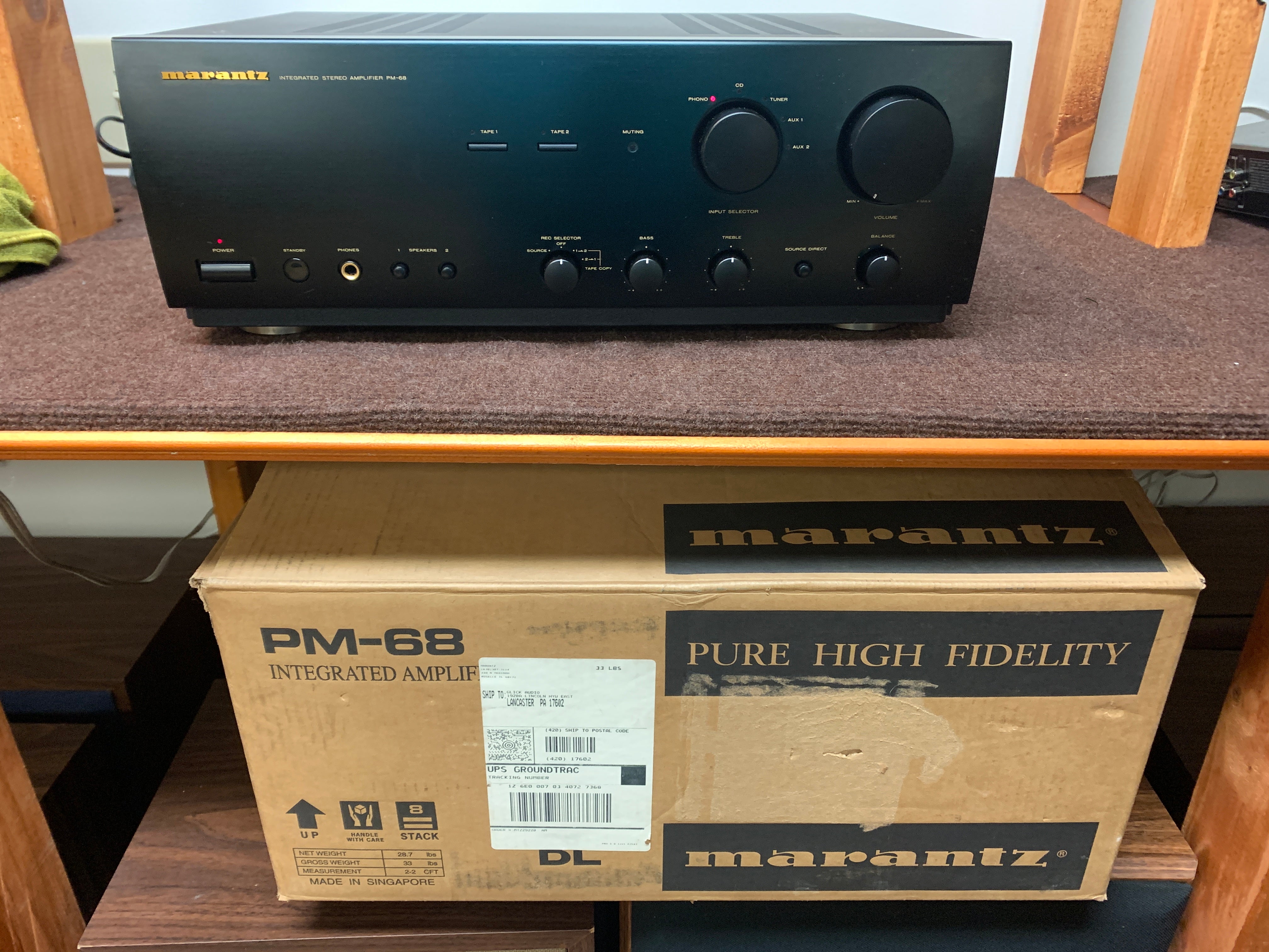 Marantz Integrated Amp PM-68 * Box – The Turntable Store
