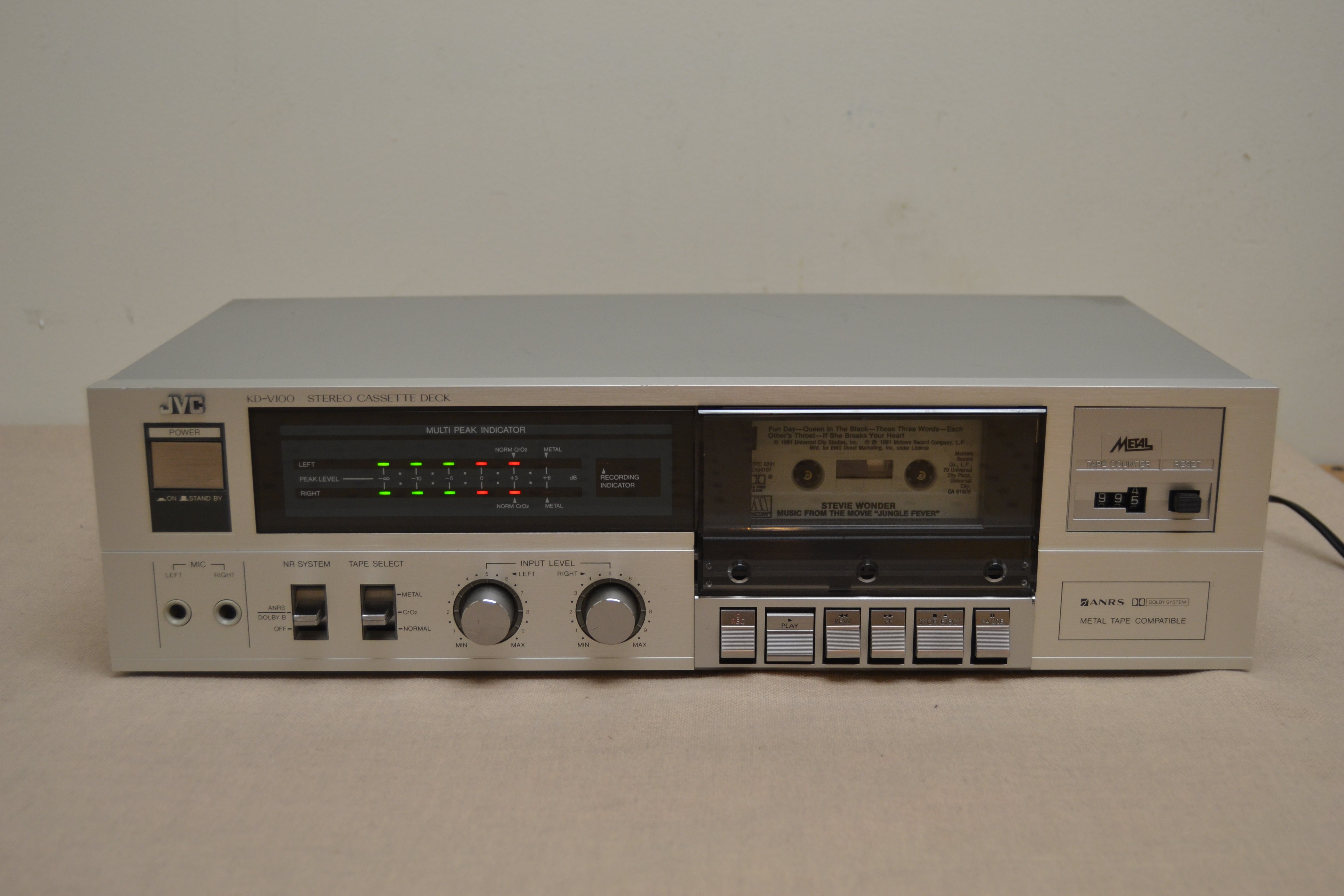 JVC KD-V100 Single Cassette Deck * Fully Serviced * New Belts
