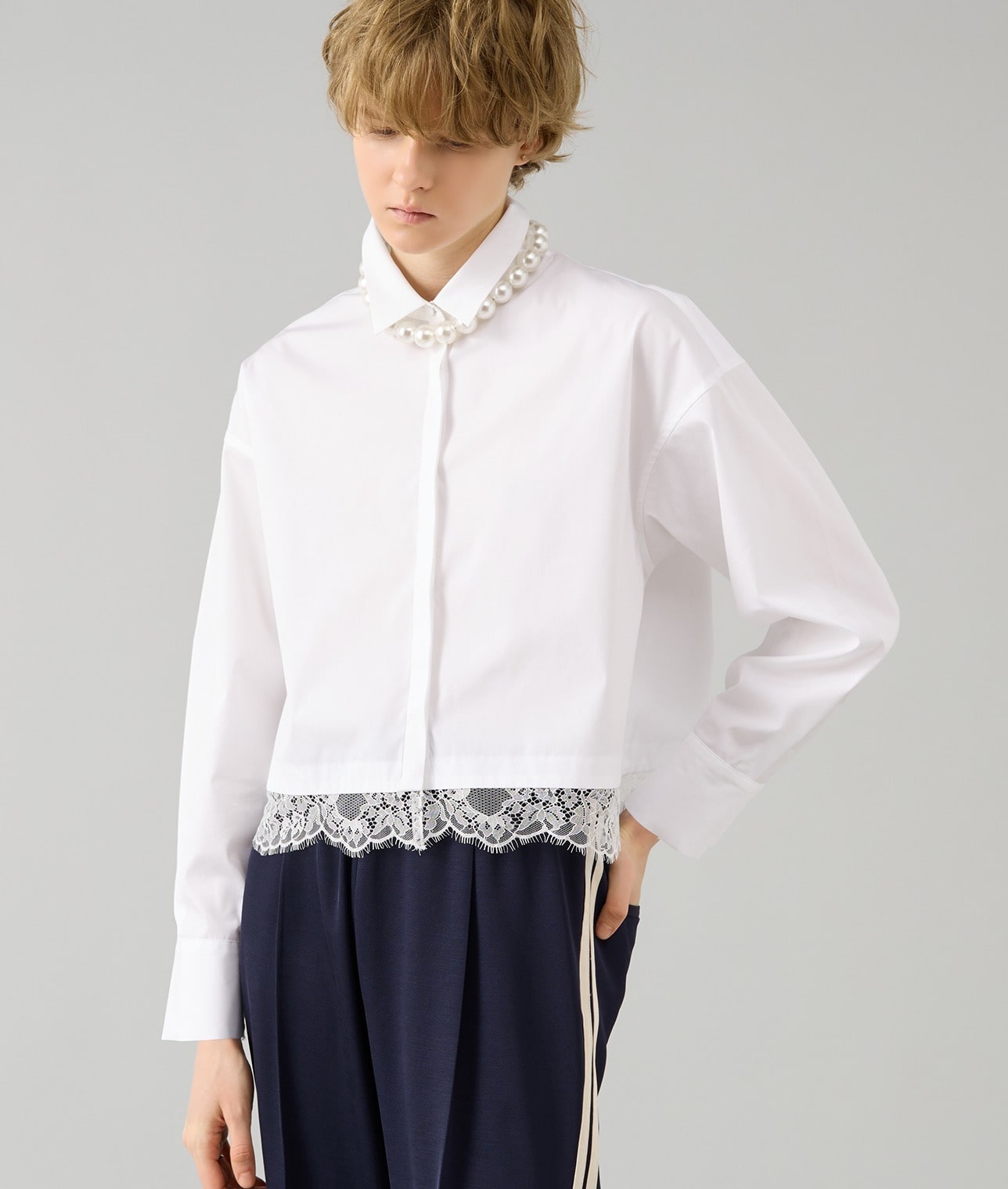 再販】裾レースブラウス(A0861FB108)｜THIRD MAGAZINE (サードマガジン