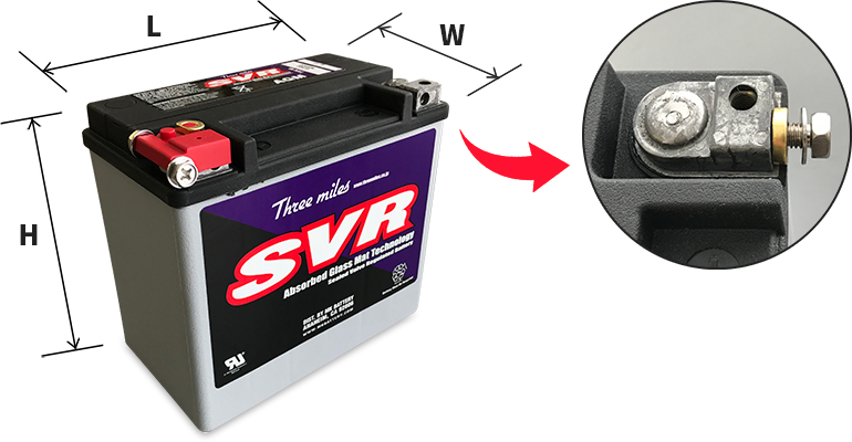 Three Miles SVR20L AGMバッテリー Three Miles SVR20L AGMバッテリー