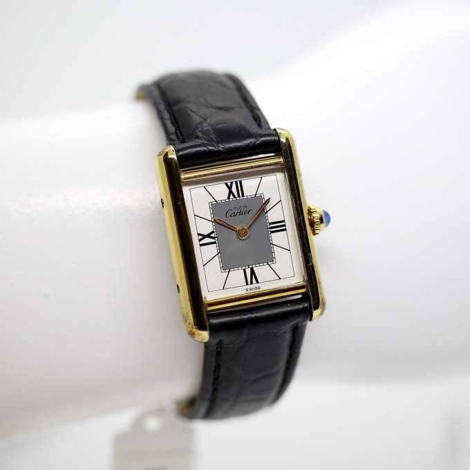 ヴィンテージ時計】カルティエ マストタンクSM ゴールドケース 黒