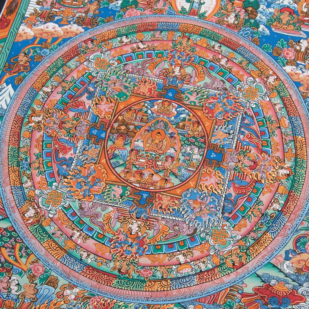 送料無料 観音菩薩 タンカ 仏画 〔一点物〕タンカ アヴァローキテ