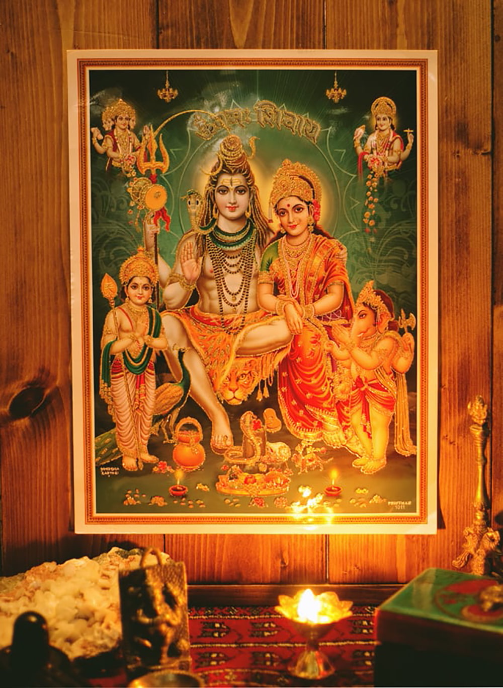 約40.5cm×約30.5cm〕輝くラメ入り・インドのヒンドゥー神様ポスター