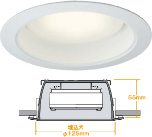 LEDユニットフラット形ダウンライト（一般形、センサー付