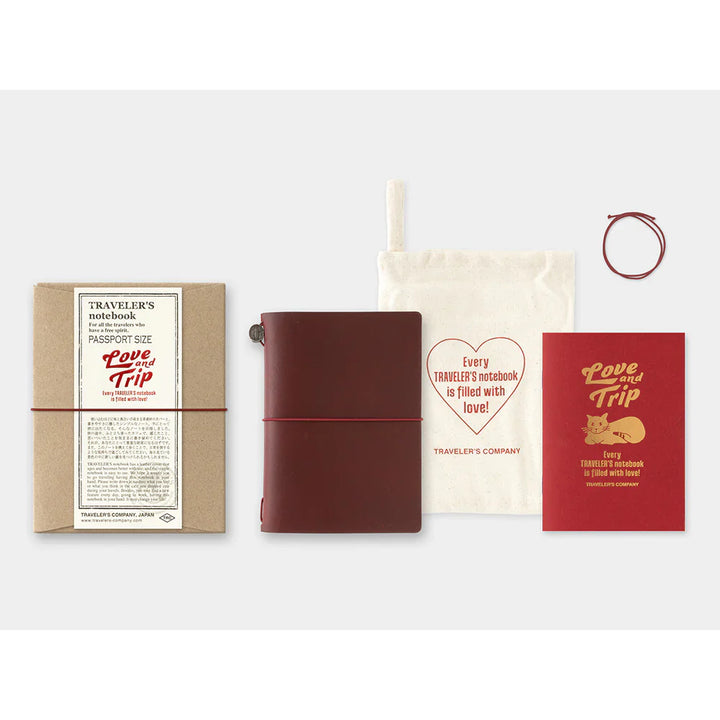Traveler's Company Notebook Love and Trip Red - Passport Size