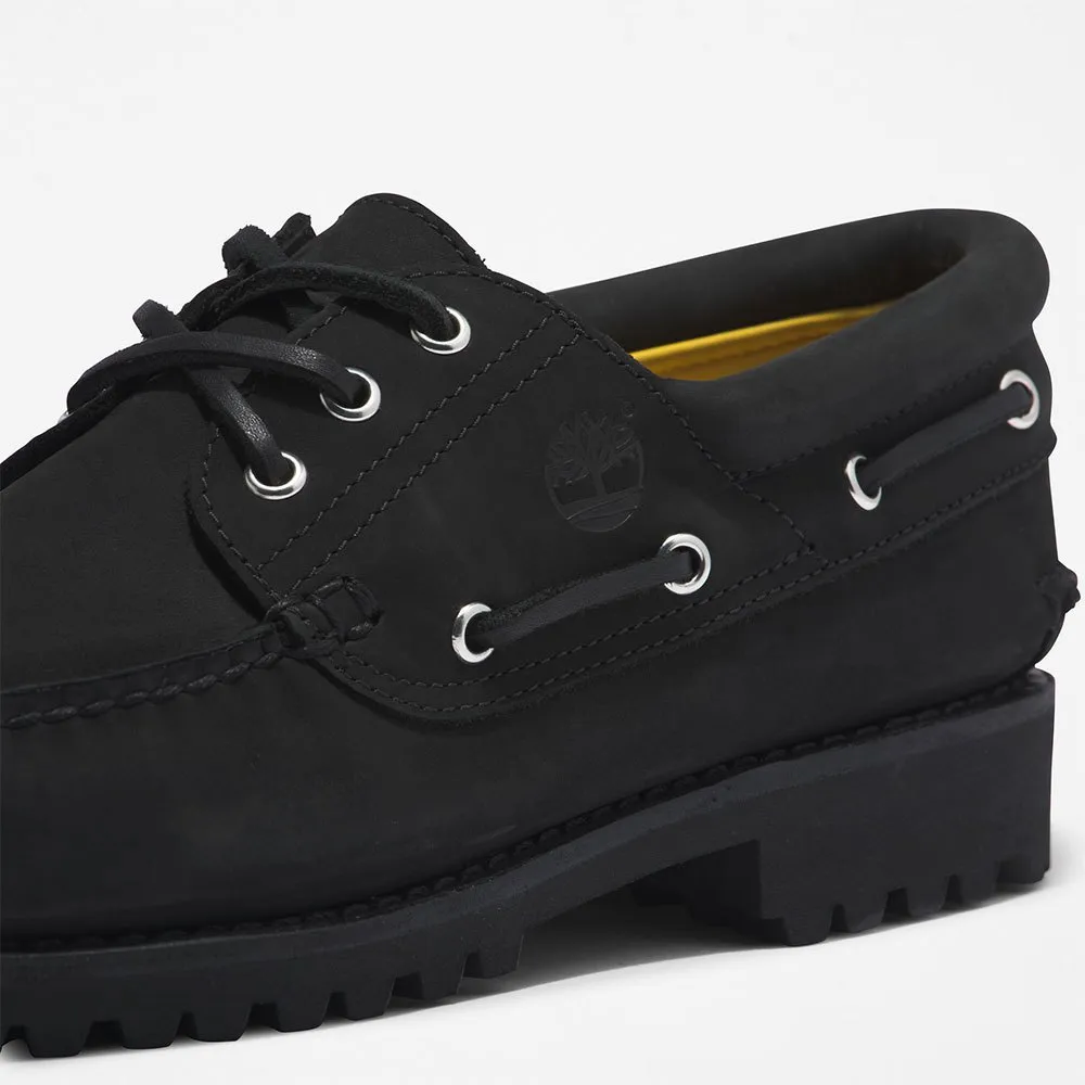 Timberland Authentics 3 Eye Classic Lug boat shoes Black| Dressinn