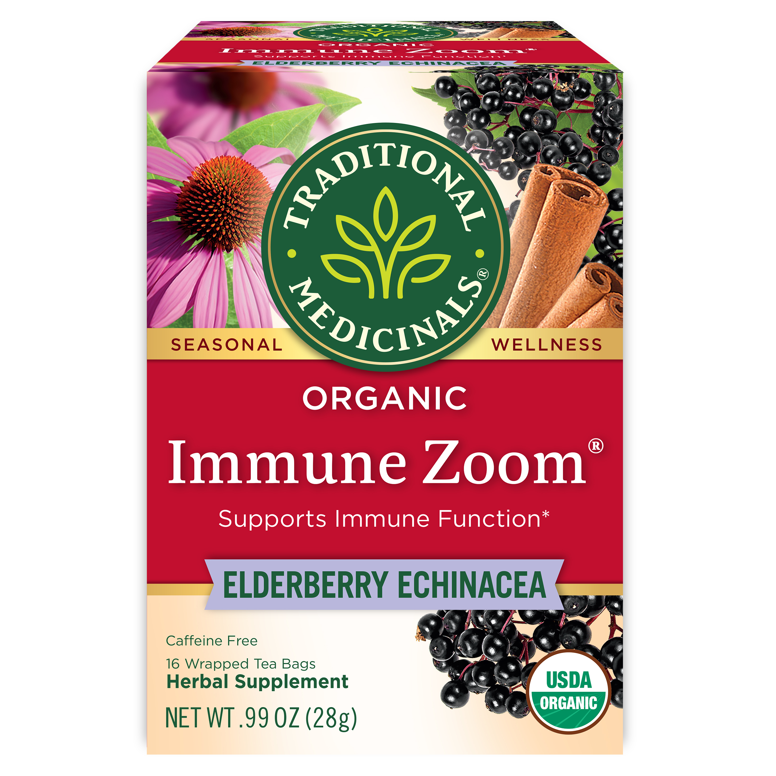 Immune Zoom® Elderberry Echinacea Tea | Traditional Medicinals