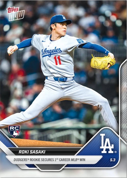 佐々木朗希がメジャー初勝利！ 記念のトレカには「1st MLB Win」の